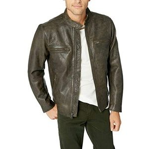 Lucky Brand Black Label Brown Leather Jacket Large